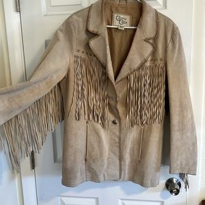 Vintage suede western jacket with fringe!